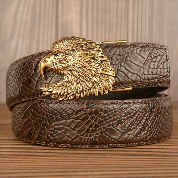 Ceinture en cuir à motif griffes d'alligator pour homme Eagle Cool