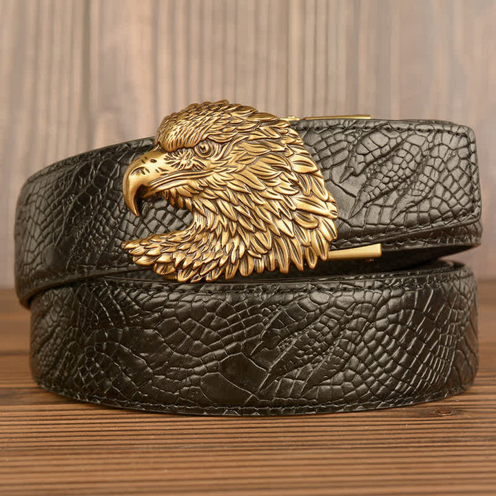 Ceinture en cuir à motif griffes d'alligator pour homme Eagle Cool