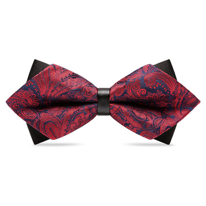 Nœud papillon double épaisseur à motif cachemire élégant pour homme