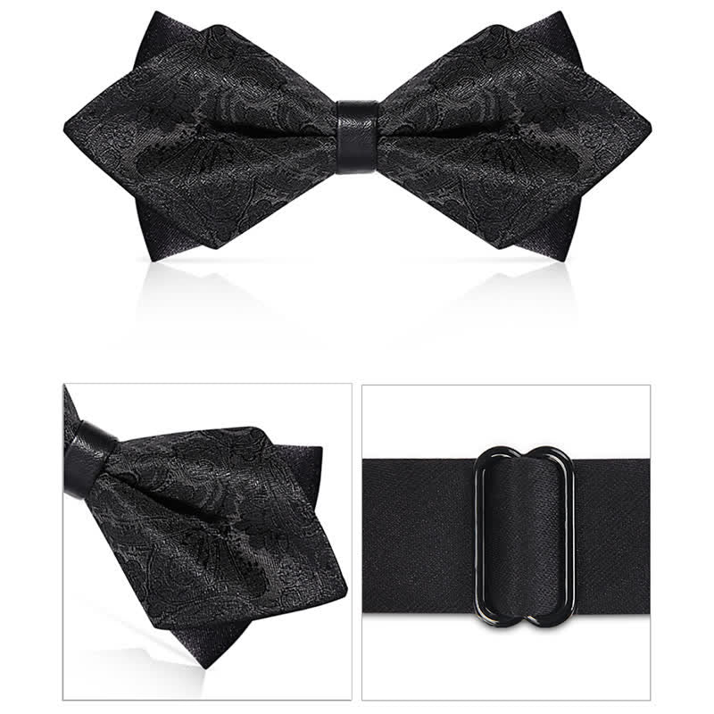 Nœud papillon double épaisseur à motif cachemire élégant pour homme