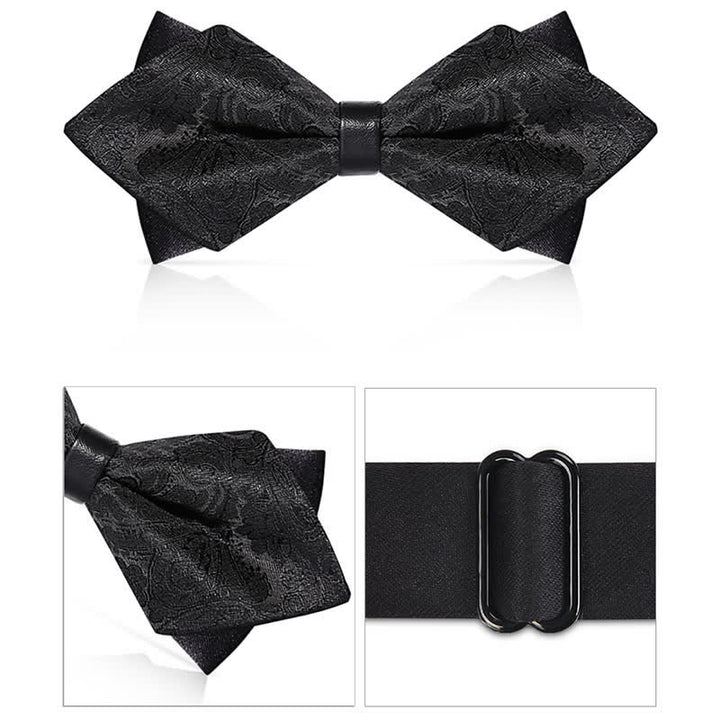 Nœud papillon double épaisseur à motif cachemire élégant pour homme