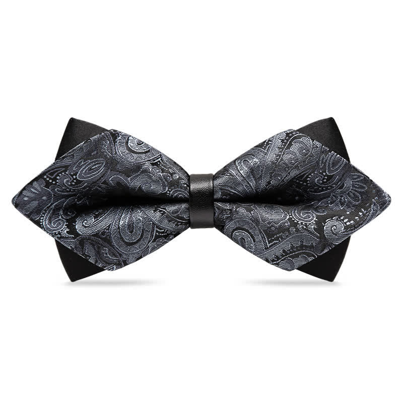Nœud papillon double épaisseur à motif cachemire élégant pour homme