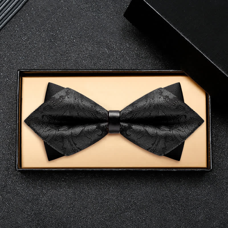 Nœud papillon double épaisseur à motif cachemire élégant pour homme