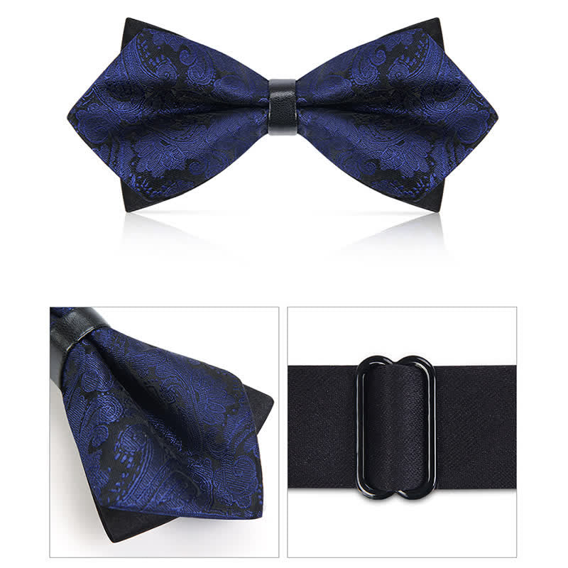 Nœud papillon double épaisseur à motif cachemire élégant pour homme