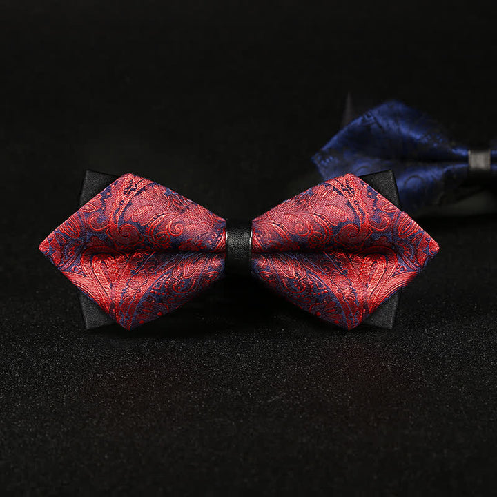 Nœud papillon double épaisseur à motif cachemire élégant pour homme