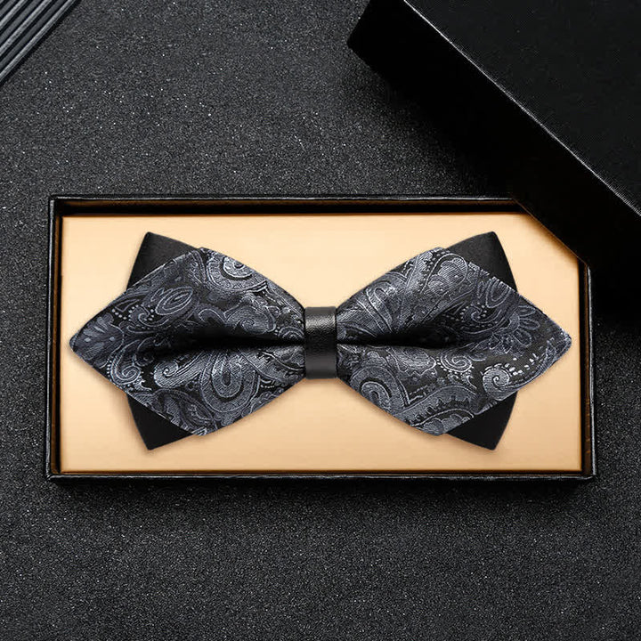 Nœud papillon double épaisseur à motif cachemire élégant pour homme