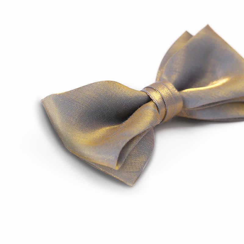 Nœud papillon double épaisseur gris brillant pour homme