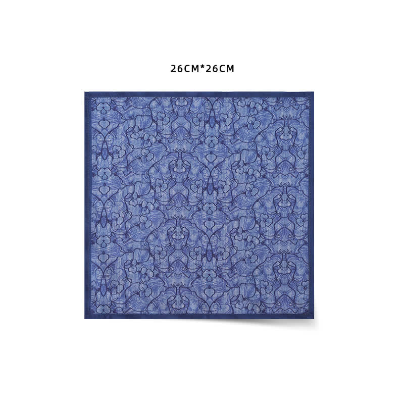 Nœud papillon double épaisseur pour homme avec peinture à fleurs bleues
