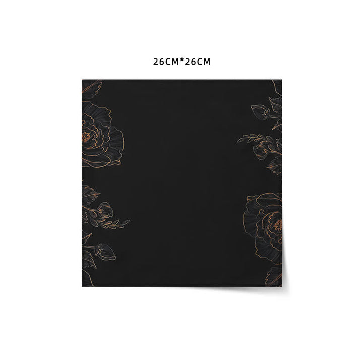 Nœud papillon double épaisseur noir à imprimé lotus pour homme