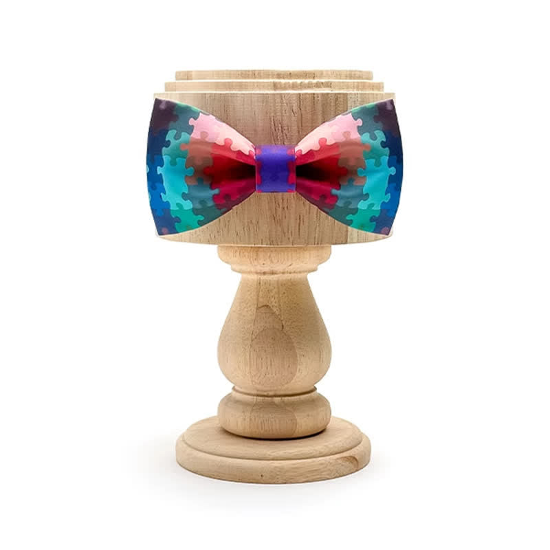 Nœud papillon imprimé puzzle multicolore pour homme
