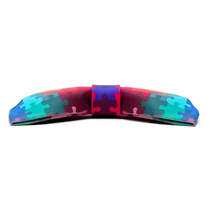 Nœud papillon imprimé puzzle multicolore pour homme