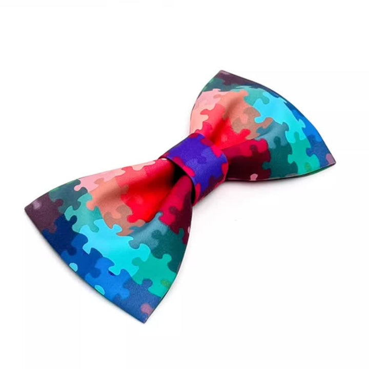 Nœud papillon imprimé puzzle multicolore pour homme