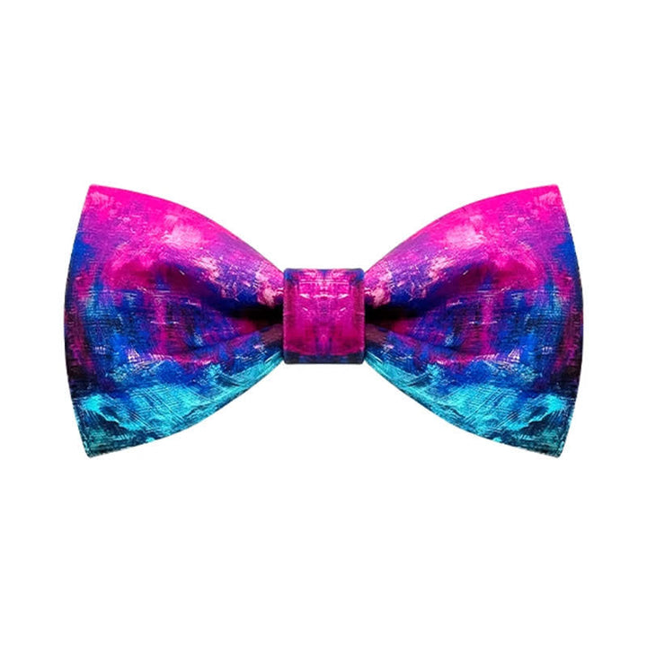 Nœud papillon fantastique violet et bleu pour homme avec peinture à l'huile