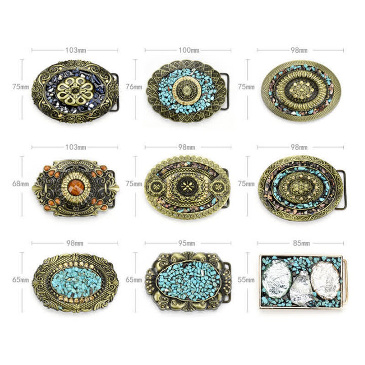 Ceinture en cuir turquoise avec pierres décoratives colorées pour femme