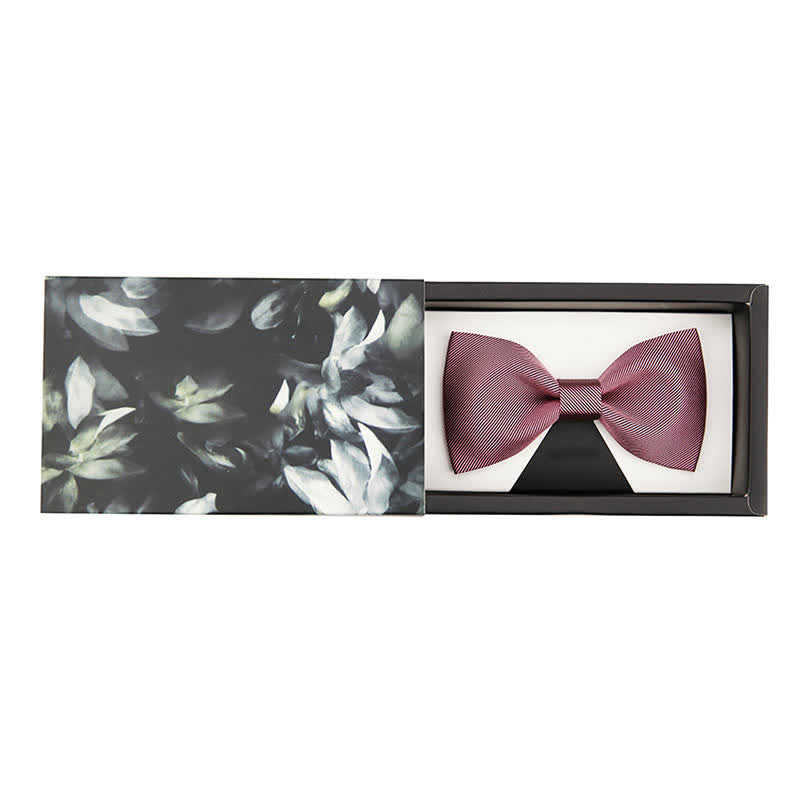 Nœud papillon en soie sergée rose pour homme