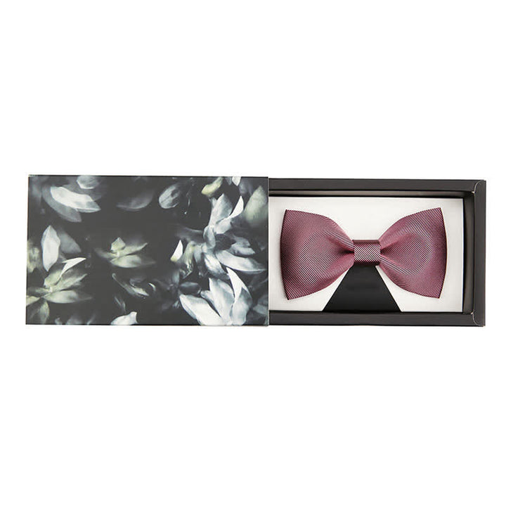 Nœud papillon en soie sergée rose pour homme
