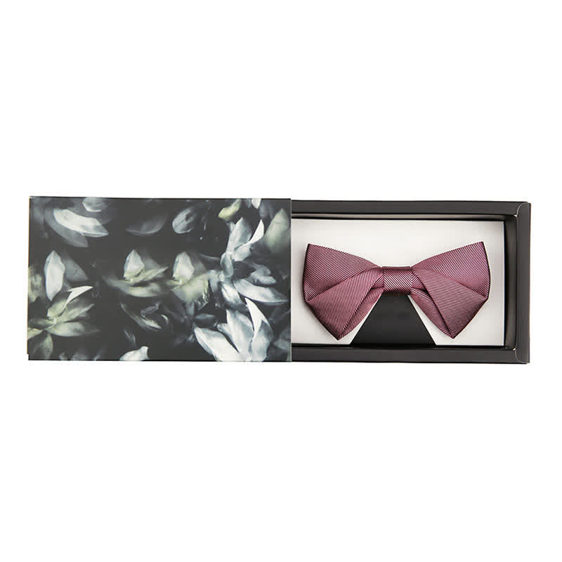 Nœud papillon en soie sergée rose pour homme