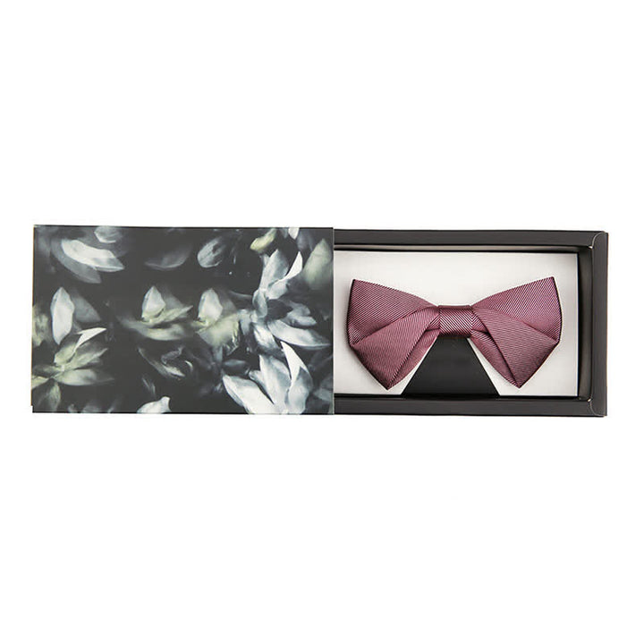 Nœud papillon en soie sergée rose pour homme