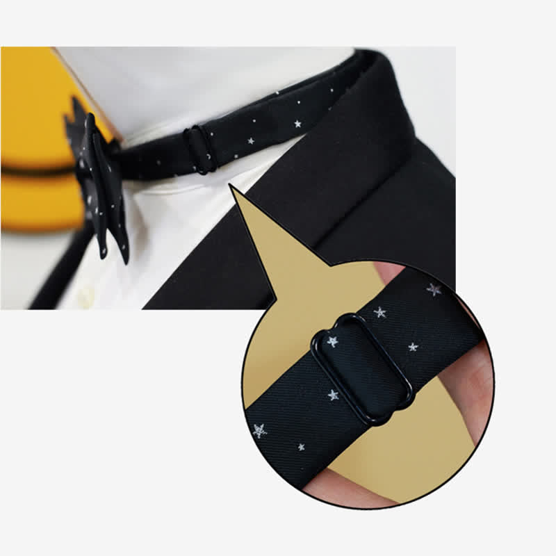 Nœud papillon double épaisseur noir à étoiles blanches pour homme