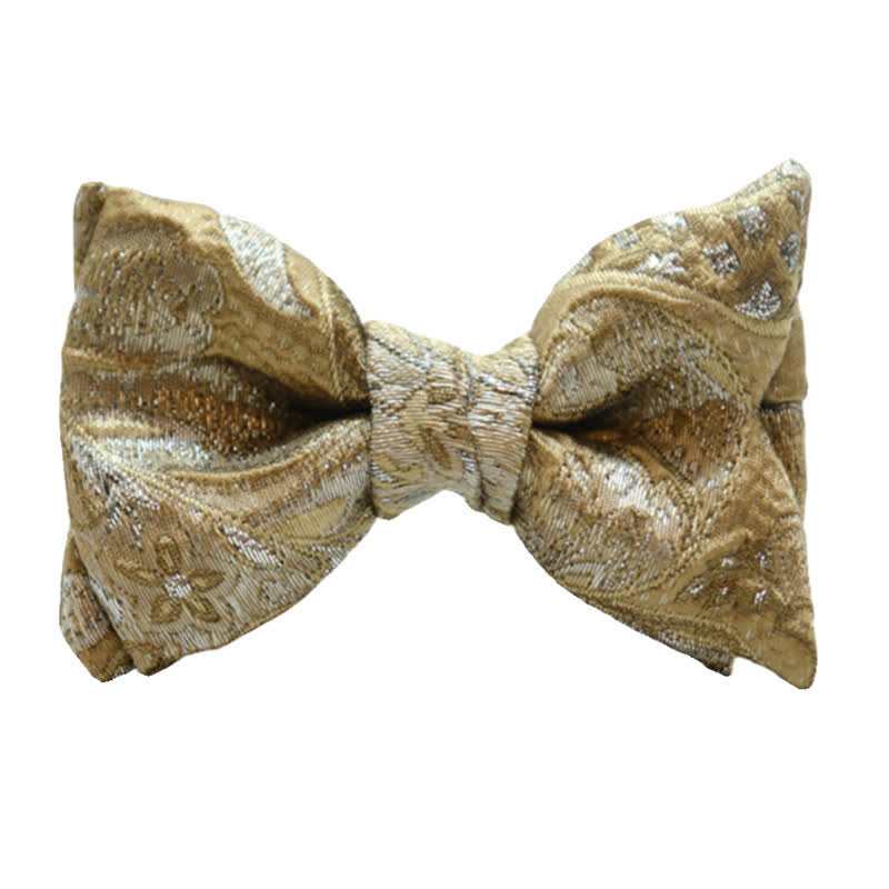 Nœud papillon surdimensionné en queue de poisson de luxe pour homme, couleur champagne