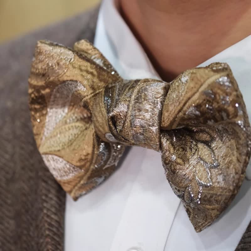 Nœud papillon surdimensionné en queue de poisson de luxe pour homme, couleur champagne