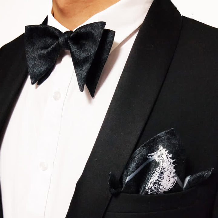 Nœud papillon surdimensionné à imprimé baroque vintage pour homme
