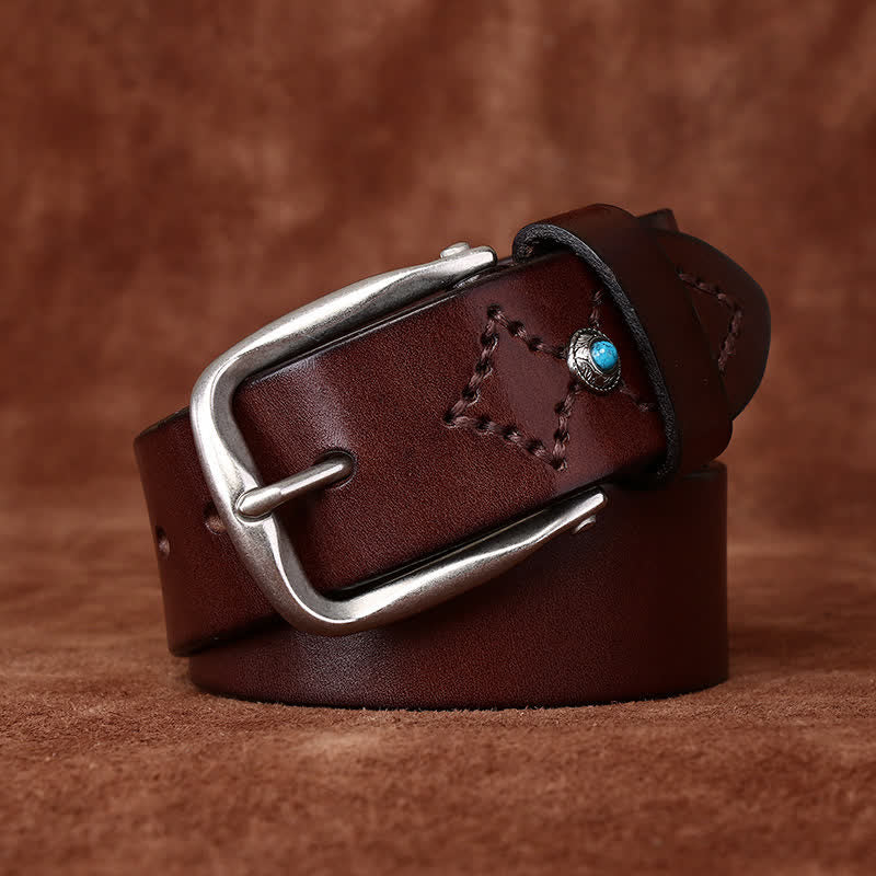 Ceinture en cuir tendance avec ornements en perles classiques