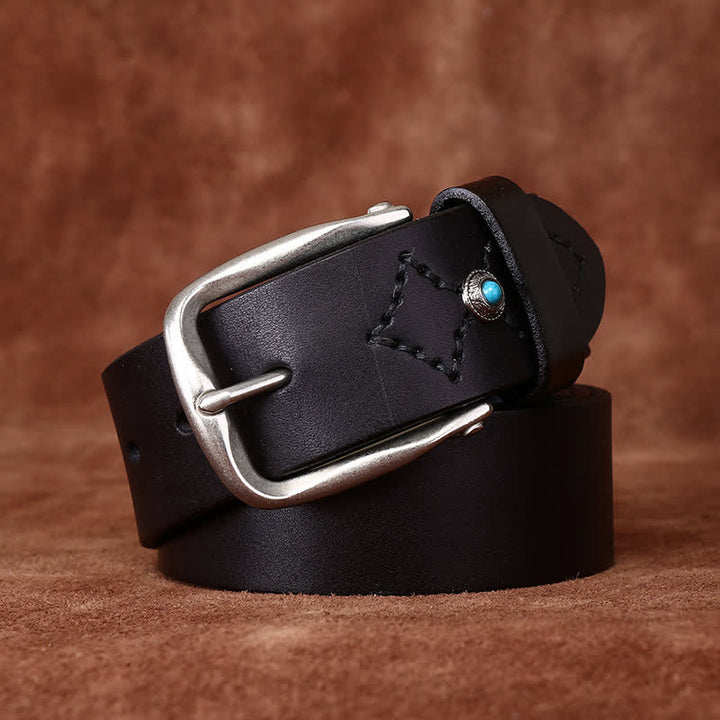 Ceinture en cuir tendance avec ornements en perles classiques