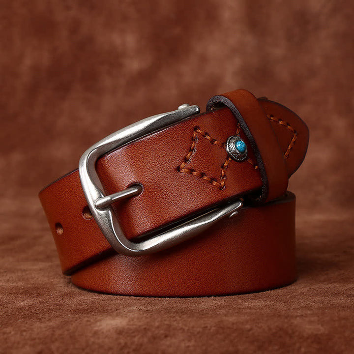 Ceinture en cuir tendance avec ornements en perles classiques