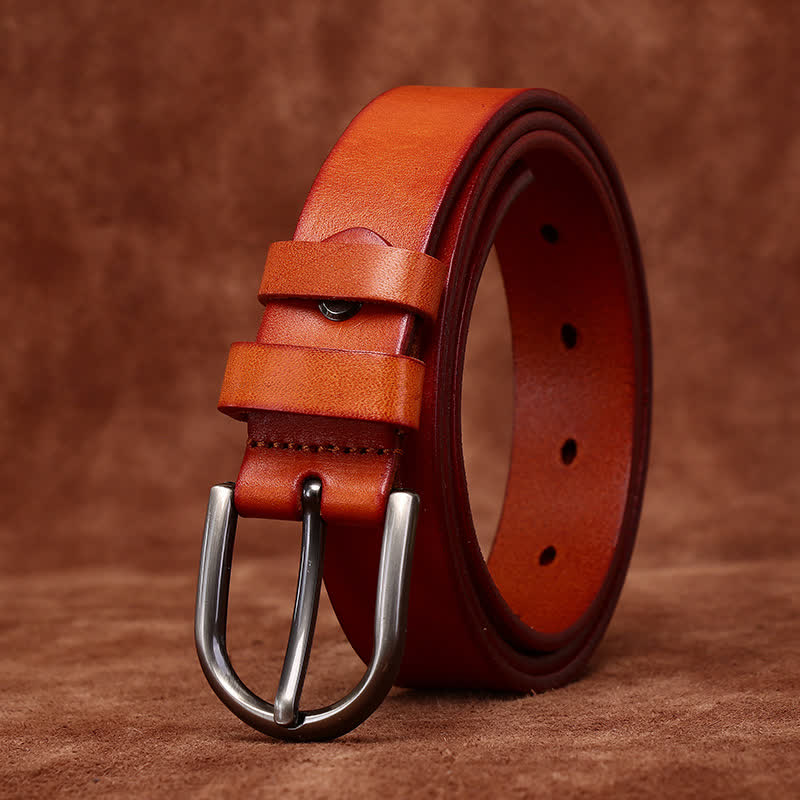 Ceinture en cuir mince décontractée à la mode avec rivets en métal