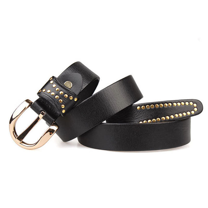 Ceinture en cuir à rivets robustes avec clous en métal