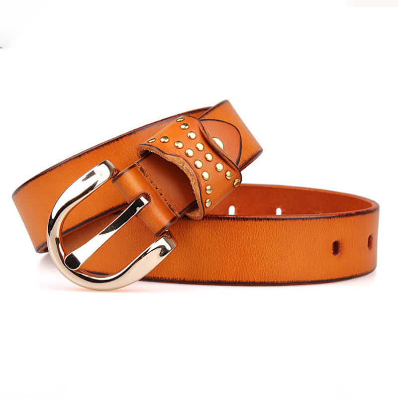 Ceinture en cuir à rivets robustes avec clous en métal