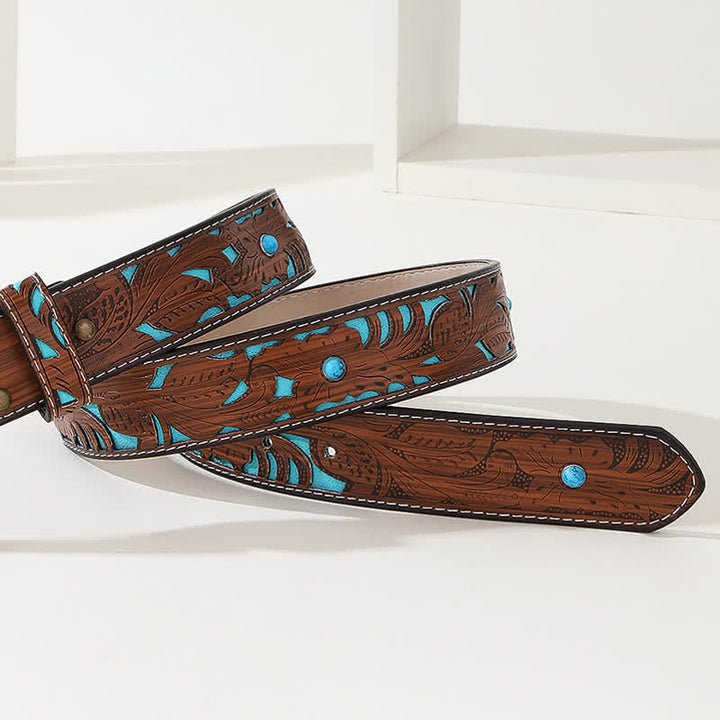 Ceinture en cuir pour homme avec couteau pliant caché en bison