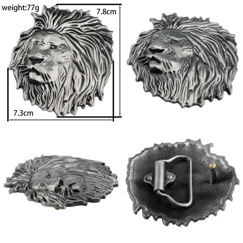 Ceinture en cuir à motif tête de lion en relief pour tenue de bureau