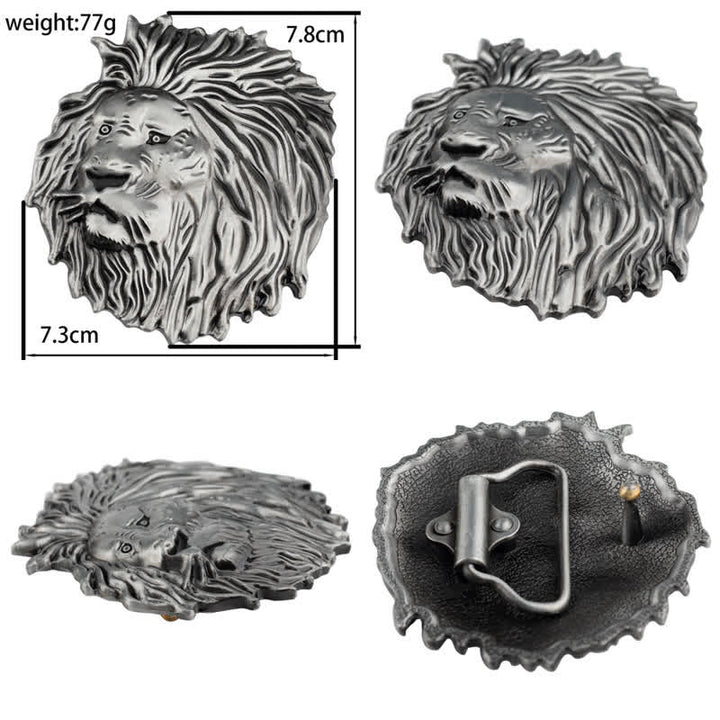 Ceinture en cuir à motif tête de lion en relief pour tenue de bureau