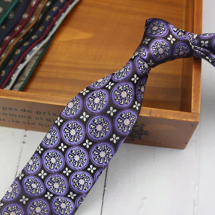 Cravate de costume classique pour homme au citron et aux noix de cajou