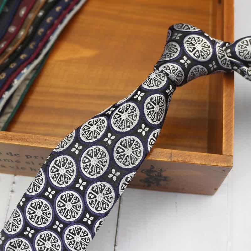 Cravate de costume classique pour homme au citron et aux noix de cajou