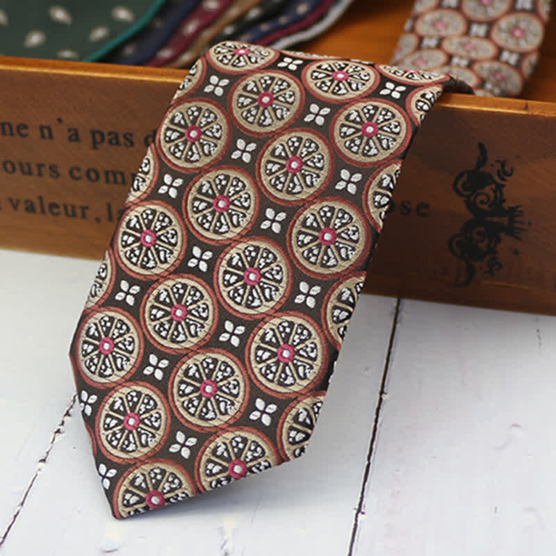 Cravate de costume classique pour homme au citron et aux noix de cajou
