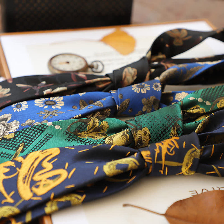 Cravate à fleurs vintage pour homme avec motif floral