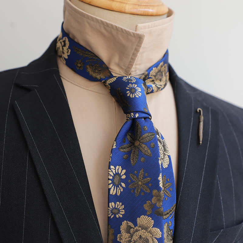 Cravate à fleurs vintage pour homme avec motif floral