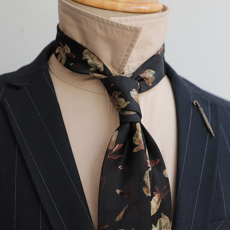 Cravate à fleurs vintage pour homme avec motif floral