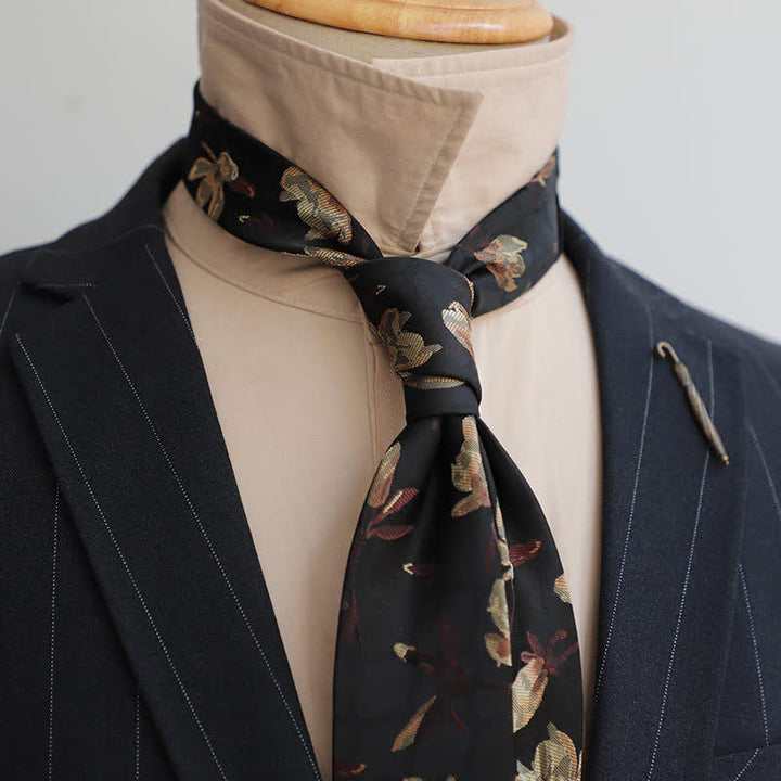 Cravate à fleurs vintage pour homme avec motif floral