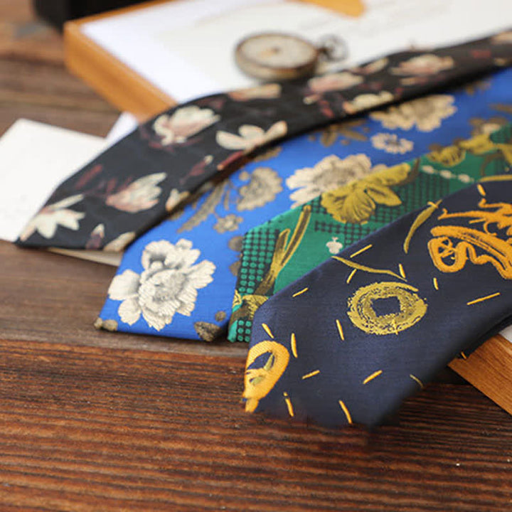 Cravate à fleurs vintage pour homme avec motif floral