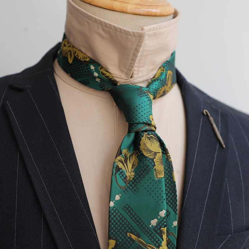 Cravate à fleurs vintage pour homme avec motif floral