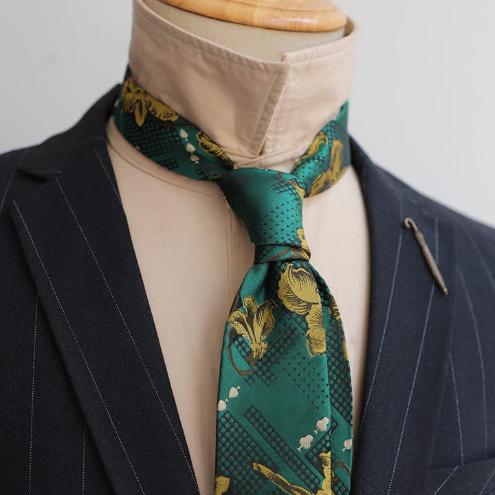 Cravate à fleurs vintage pour homme avec motif floral