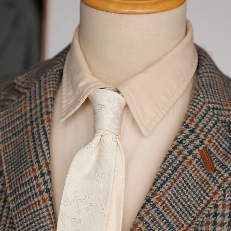 Cravate classique à motif floral stéréoscopique pour homme