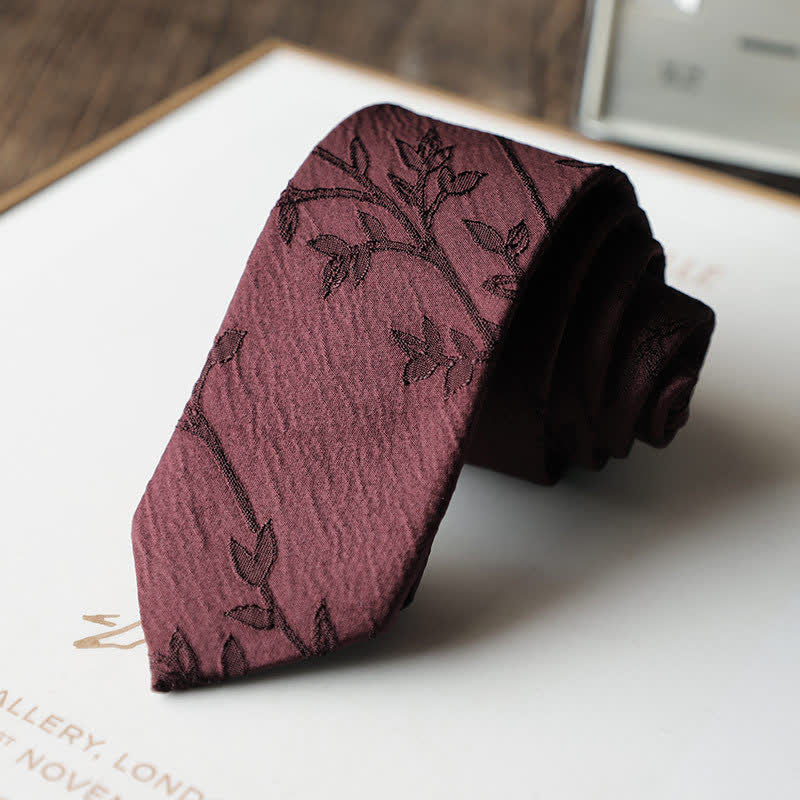 Cravate classique à motif floral stéréoscopique pour homme