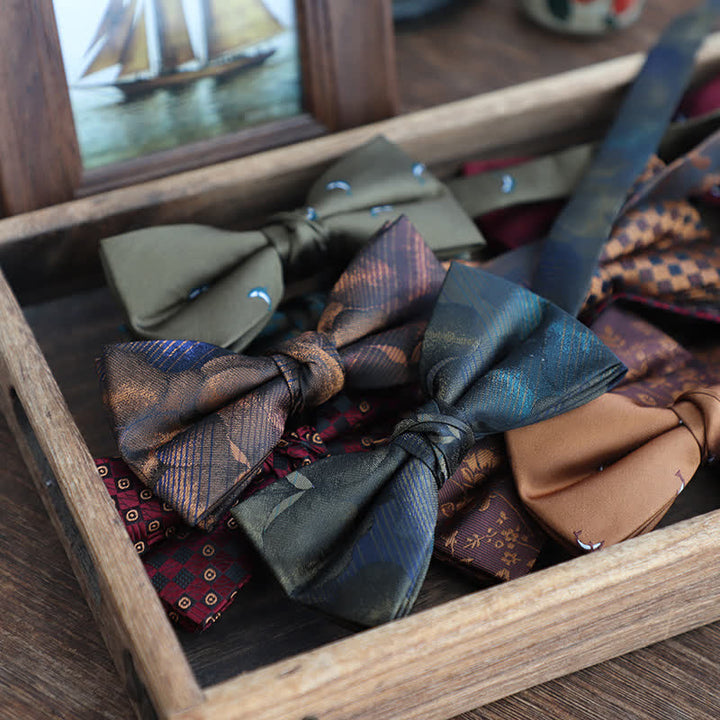 Nœud papillon d'affaires à motif dégradé pour homme, style vintage