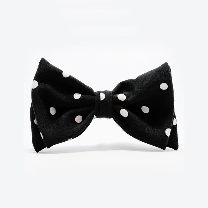 Nœud papillon à petits pois noirs et blancs pour homme