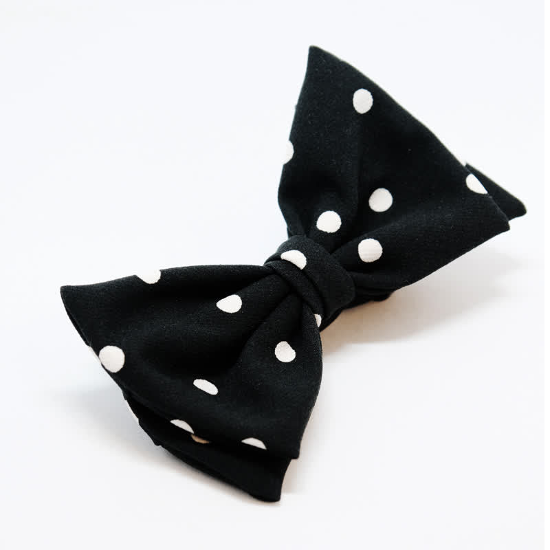 Nœud papillon à petits pois noirs et blancs pour homme